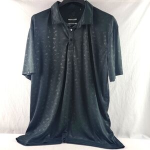 Swannies Co. The Horn subtle print antler golf tee black wrinkle resistant polo
